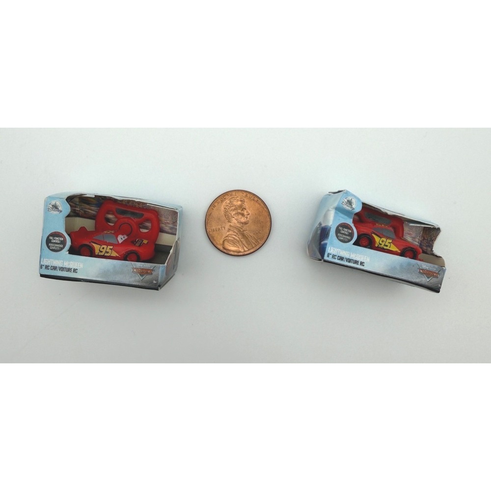 Zuru Disney Mini Brands Lightning McQueen RC Car Miniature Toy Lot of 2
